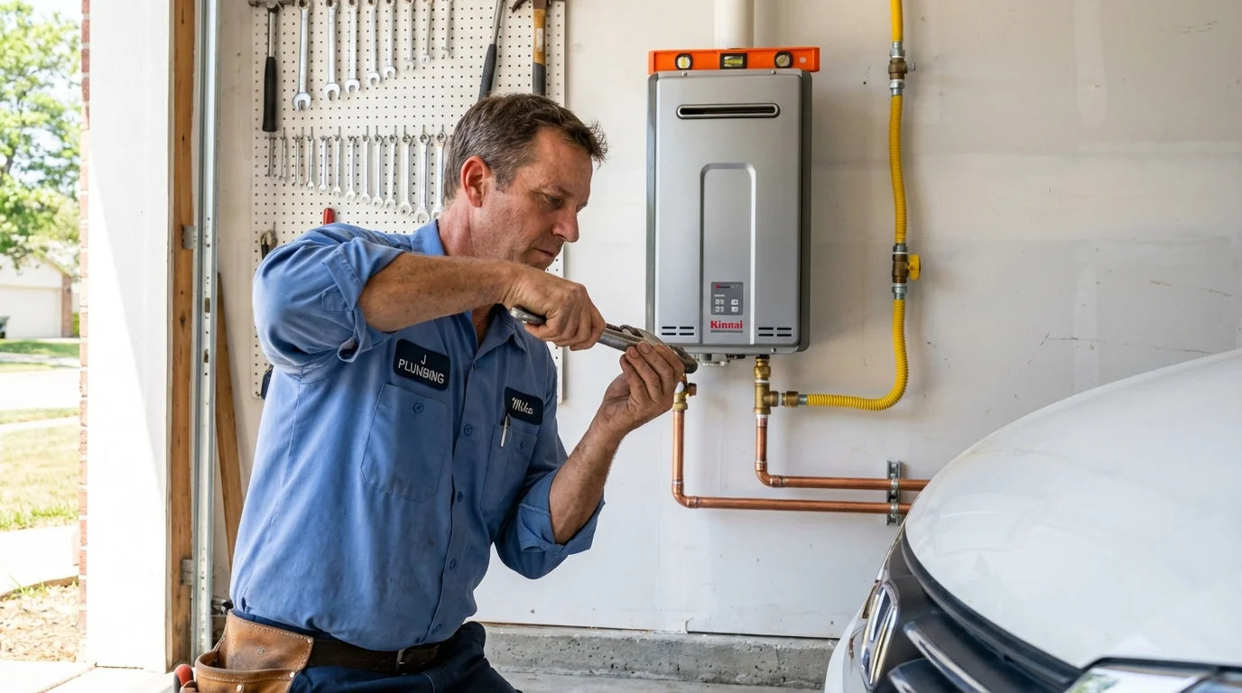 Tankless water heater installation by a Johns Plumbing LLC plumber in Dravosburg